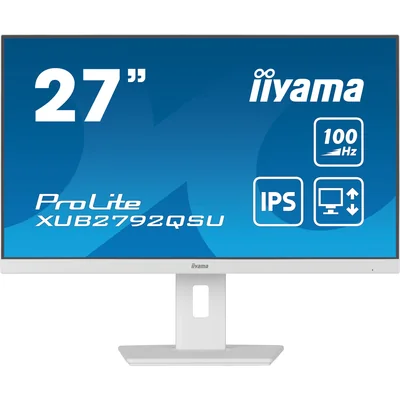 Монітор iiyama ProLite XUB2792QSU-W6 27" WQHD IPS LED 0.4ms 100Hz /HDMI DisplayPort/ USB хаб HAS Білий