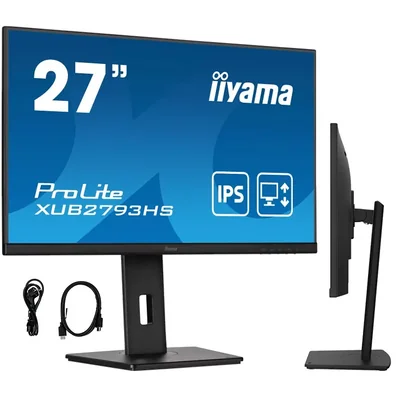 Monitor iiyama ProLite XUB2793HS-B7 de 27" IPS LED, 100 Hz, 1 ms, HDMI, DisplayPort, sin parpadeo