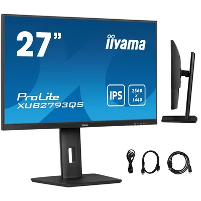 Monitor iiyama ProLite XUB2793QS-B7 27" WQHD IPS LED 100Hz 1ms /HDMI, DisplayPort/FlickerFree