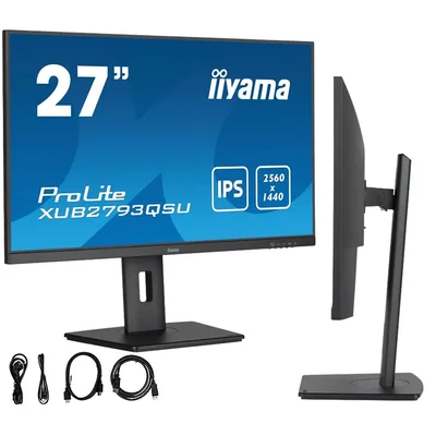 Монітор iiyama ProLite XUB2793QSU-B7 27" IPS WQHD IPS LED 100Hz 1ms /HDMI, DisplayPort/USB-хаб