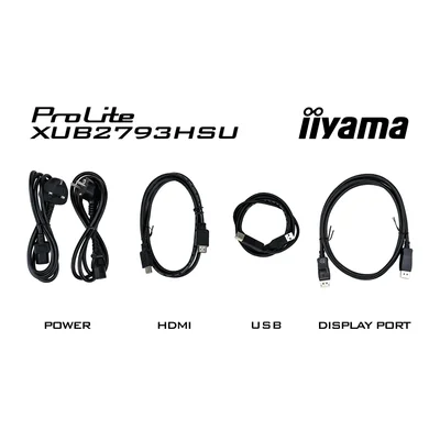 Monitor iiyama ProLite XUB2793QSU-B7 de 27" IPS WQHD IPS LED 100 Hz 1 ms / HDMI, concentrador DisplayPort/USB