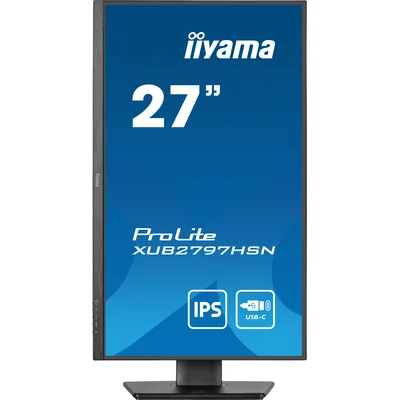 Monitor iiyama ProLite XUB2797HSN-B2 27" IPS LED 1ms 100Hz /HDMI DP/ Docking station integrata USB-C, LAN, FlickerFree