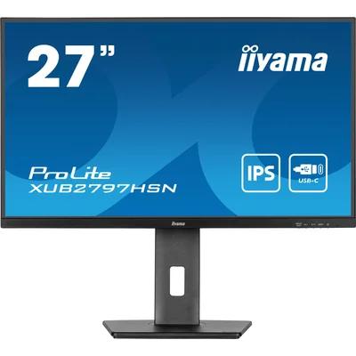 Monitor iiyama ProLite XUB2797HSN-B2 27" IPS LED 1ms 100Hz /HDMI DP/ Integrierte Dockingstation USB-C, LAN, FlickerFree