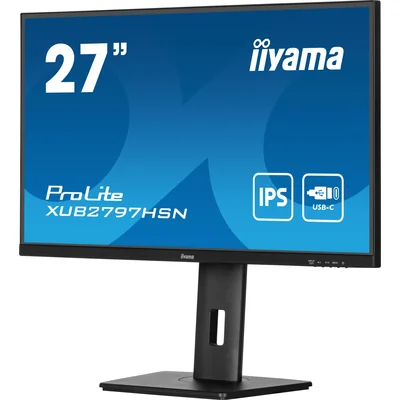 Monitor iiyama ProLite XUB2797HSN-B2 27" IPS LED 1ms 100Hz /HDMI DP/ Vestavěná dokovací stanice USB-C, LAN, FlickerFree