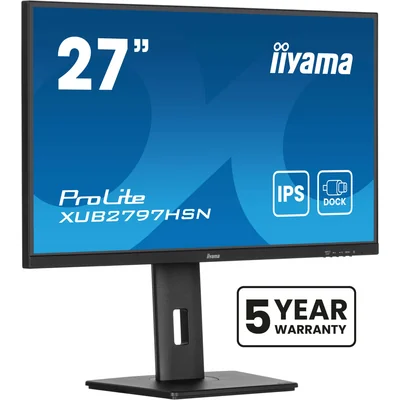 Monitor iiyama ProLite XUB2797HSN-B2 27" IPS LED 1ms 100Hz /HDMI DP/ Wbudowana stacja dokująca USB-C, LAN, FlickerFree