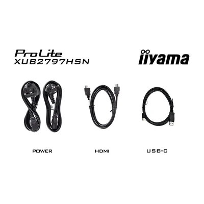 Monitor iiyama ProLite XUB2797HSN-B2 27" IPS LED 1ms 100Hz /HDMI DP/ Wbudowana stacja dokująca USB-C, LAN, FlickerFree