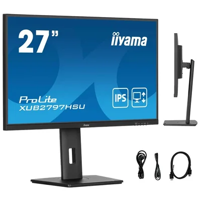 Монітор iiyama ProLite XUB2797HSU-B2 27" IPS LED 1 мс 100 Гц / HDMI DP Hub USB / FlickerFree AdaptiveSync
