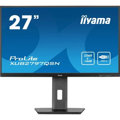 Монітор iiyama ProLite XUB2797QSN-B2 27" IPS LED WQHD 1 мс 100 Гц /HDMI DP/ Вбудована док-станція USB-C, FlickerFree