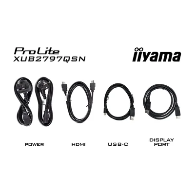 Monitor iiyama ProLite XUB2797QSN-B2 27" IPS LED WQHD 1ms 100Hz /HDMI DP/ Docking station USB-C integrata, FlickerFree