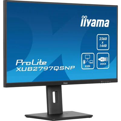 Монітор iiyama ProLite XUB2797QSNP-B1 27" IPS WQHD LED 1 мс 100 Гц /USB-C HDMI DP/ KVM LAN FlickerFree Док-станція