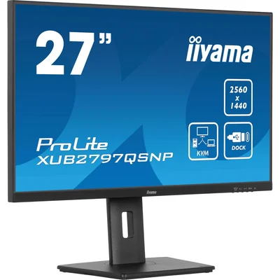 Monitor iiyama ProLite XUB2797QSNP-B1 27" IPS WQHD LED 1ms 100Hz /USB-C HDMI DP/ KVM LAN Stacja dokująca FlickerFree