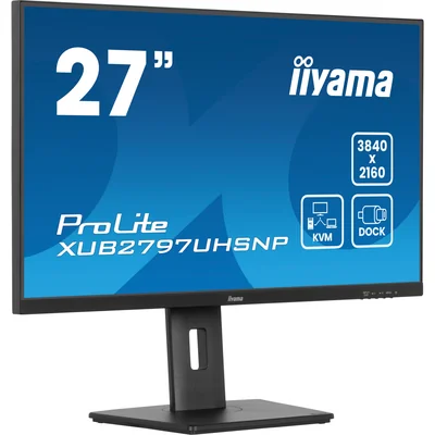 Monitor iiyama ProLite XUB2797UHSNP-B1 27" IPS LED 4K /USB-C HDMI DP/ KVM, USB-C Docking Station, LAN