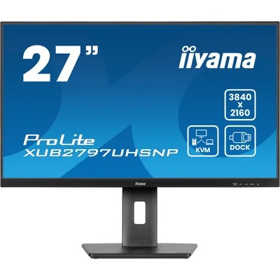 Monitor iiyama ProLite XUB2797UHSNP-B1 27" IPS LED 4K /USB-C HDMI DP/ KVM, USB-C Docking Station, LAN