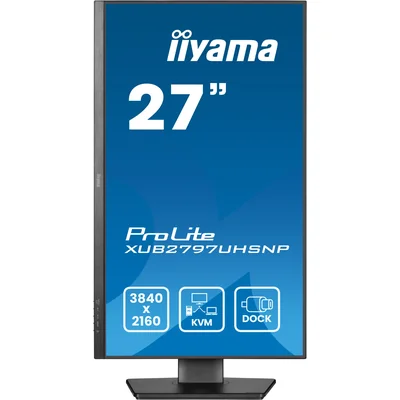 Monitor iiyama ProLite XUB2797UHSNP-B1 27" IPS LED 4K /USB-C HDMI DP/ KVM, USB-C Dockingstation, LAN