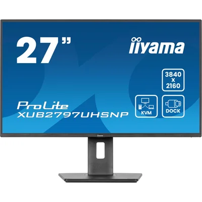 Монітор iiyama ProLite XUB2797UHSNP-B1 27" IPS LED 4K /USB-C HDMI DP/KVM, док-станція USB-C, LAN
