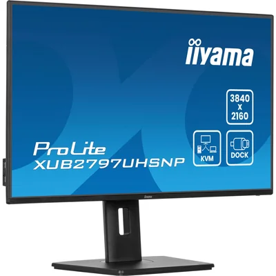 Монітор iiyama ProLite XUB2797UHSNP-B1 27" IPS LED 4K /USB-C HDMI DP/KVM, док-станція USB-C, LAN
