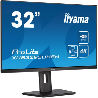 Monitor iiyama ProLite XUB3293UHSN-B5 32" IPS LED 4K /HDMI, DP, USB-C / KVM, USB-C Dockingstation, LAN