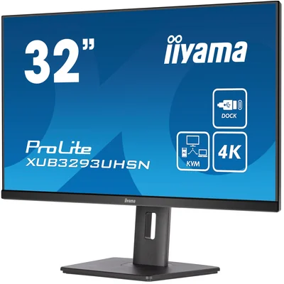 Monitor iiyama ProLite XUB3293UHSN-B5 32" IPS LED 4K /HDMI, DP, USB-C/KVM, Docking Station USB-C, LAN