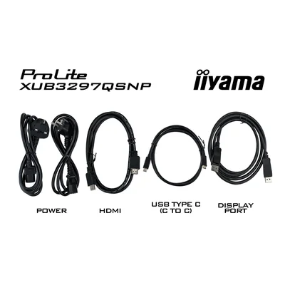 Monitor iiyama ProLite XUB3297QSNP-B1 32" IPS LED WQHD 1ms 100Hz /HDMI DP/ Estación de acoplamiento USB-C integrada, sin parpadeo