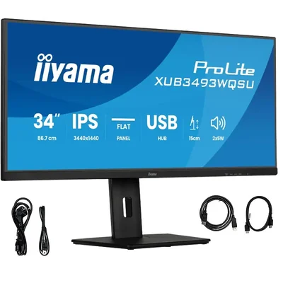 Monitor iiyama ProLite XUB3493WQSU-B6 de 34" UWQHD IPS LED 1 ms 120 Hz /2 HDMI DP/FreeSync sin parpadeo