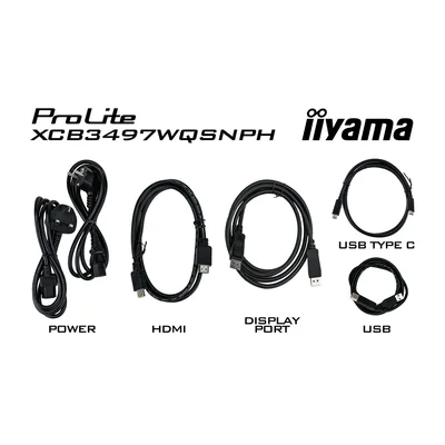 Monitor iiyama XCB3497WQSNPH-B1 de 34" curvo UWQHD VA LED, 120 Hz, 0,4 ms, cámara, 1 USB-C, 2 HDMI, 1 DP