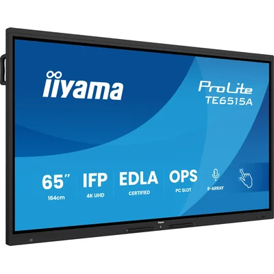 Monitor interactivo iiyama 65" TE6515A-B1AG 4K UHD Google EDLA iiShare, DMS, WiFi, USB-C, HDMI, DP