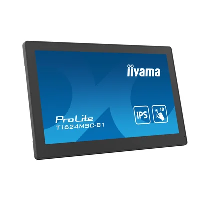 Monitor interactivo iiyama ProLite T1624MSC-B1 de 16" IPS, FullHD, HDMI, tarjeta SD, LAN, POE, 24/7