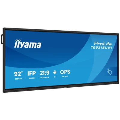 Monitor interactivo ultraancho iiyama ProLite TE9218UWI-B1AG 92" 5K VA LED UHD 21:9 /USB-C HDMI DP WiFi/