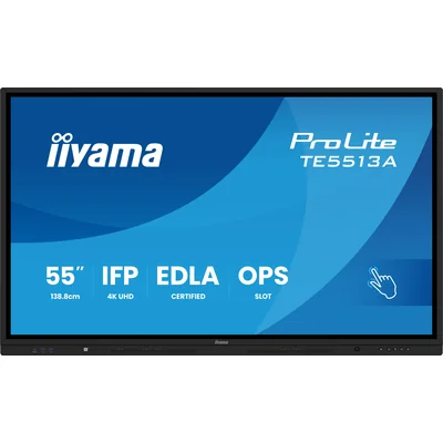 Monitor interaktywny iiyama 55" TE5513A-B1AG 4K UHD Google EDLA iiShare, DMS, WiFi, USB-C, HDMI, DP