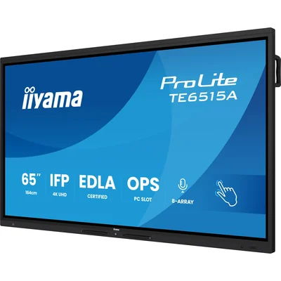 Monitor interaktywny iiyama 65" TE6515A-B1AG 4K UHD Google EDLA iiShare, DMS, WiFi, USB-C, HDMI, DP