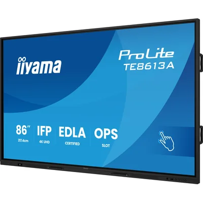 Monitor interaktywny iiyama 86" TE8613A-B1AG 4K UHD Google EDLA iiShare, DMS, WiFi, USB-C, HDMI, DP