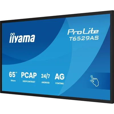 Monitor interaktywny iiyama ProLite T6529AS-B1AG  65" 4K VA LED, USB-C, WiFi, LAN, eShare, iiShare