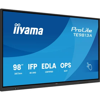 Monitor interattivo iiyama 98" TE9813A-B1AG 4K UHD Google EDLA iiShare, DMS, WiFi, USB-C, HDMI, DP