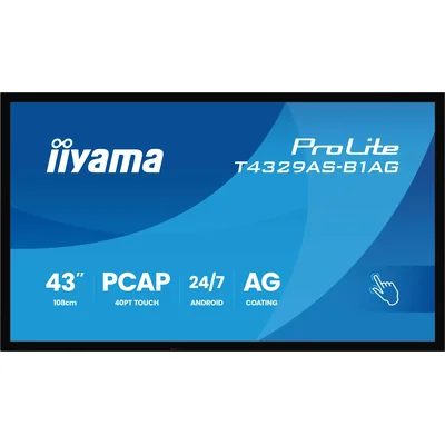 Monitor interattivo iiyama ProLite T4329AS-B1AG 43" 4K VA LED, USB-C, WiFi, LAN, eShare, iiShare