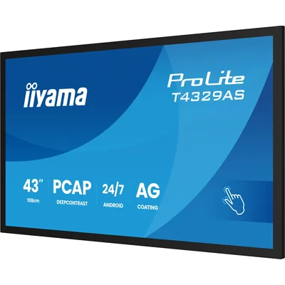 Monitor interattivo iiyama ProLite T4329AS-B1AG 43" 4K VA LED, USB-C, WiFi, LAN, eShare, iiShare