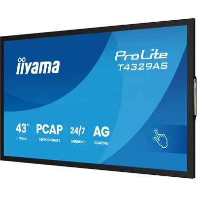 Monitor interattivo iiyama ProLite T4329AS-B1AG 43" 4K VA LED, USB-C, WiFi, LAN, eShare, iiShare