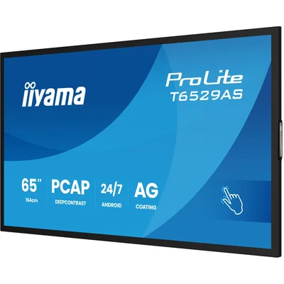 Monitor interattivo iiyama ProLite T6529AS-B1AG 65" 4K VA LED, USB-C, WiFi, LAN, eShare, iiShare