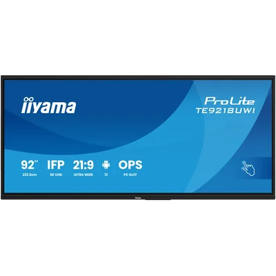 Monitor interattivo ultra-wide iiyama ProLite TE9218UWI-B1AG 92" 5K VA LED UHD 21:9 /USB-C HDMI DP WiFi/