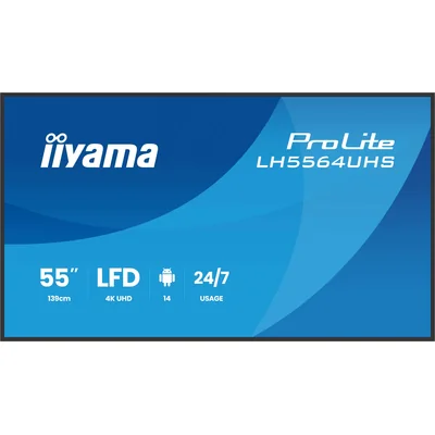 Monitor prezentacyjny 55" iiyama DS LH5564UHS-B1AG, 4K VA LED, USB-C, iiSignage² (CMS), iiControl (DMS), iiShare , 24/7