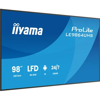Monitor prezentacyjny 98" iiyama DS LE9864UHS-B1AG, 4K VA LED, USB-C, iiSignage² (CMS), iiControl (DMS), iiShare , 24/7