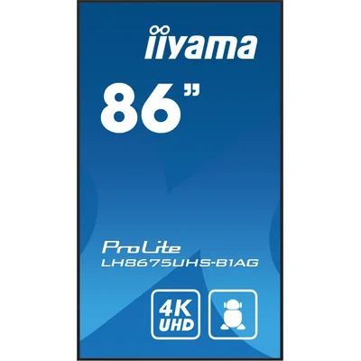 Monitor professionale per segnaletica digitale iiyama ProLite LH8675UHS-B1AG 86" 4K UHD IPS LED, 24/7, Android, iiSignage²