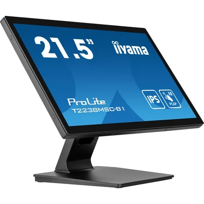 Monitor táctil Iiyama ProLite T2238MSC-B1 de 22" IPS LED PCAP IPX1 con HDMI, DisplayPort y altavoces