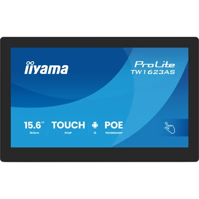Monitor táctil iiyama ProLite TW1623AS-B3P de 15,6", Android 13, PoE, micrófono, altavoces, 24/7