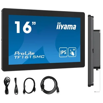 Monitor táctil integrado de 16" iiyama ProLite TF1615MC-B1 FHD IPS /VGA HDMI DP/ IP65