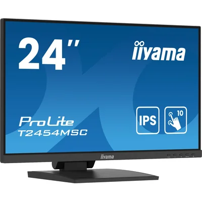 Monitor táctil LED IPS Iiyama ProLite T2454MSC-B2AG de 24" con HDMI, DP y altavoces, con revestimiento antirreflejo