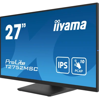 Monitor táctil LED IPS iiyama ProLite T2752MSC-B1 de 27" con HDMI, DisplayPort, altavoces y revestimiento NANO