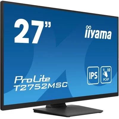 Monitor táctil LED IPS iiyama ProLite T2752MSC-B1 de 27" con HDMI, DisplayPort, altavoces y revestimiento NANO