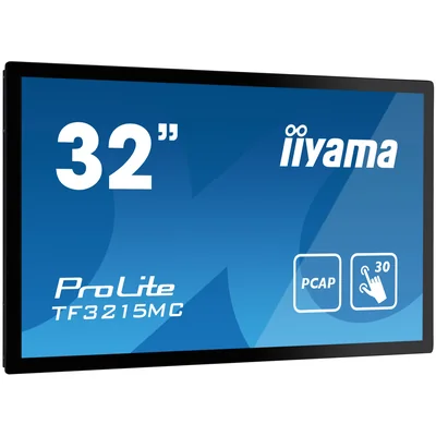 Monitor táctil LED VA de 32" Iiyama ProLite TF3215MC-B2 / VGA, HDMI, DP / IP65, funcionamiento 24/7