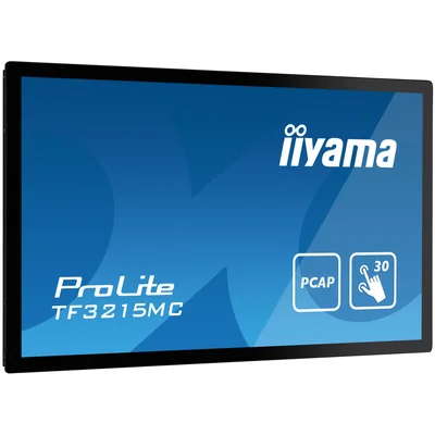 Monitor táctil LED VA de 32" Iiyama ProLite TF3215MC-B2 / VGA, HDMI, DP / IP65, funcionamiento 24/7