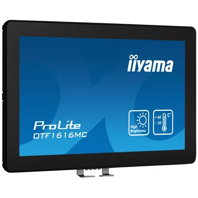 Monitor touch iiyama OTF1616MC-B1 da 15,6" IPS LED ad alta luminosità IP65 7H UV RJ45 per installazione esterna
